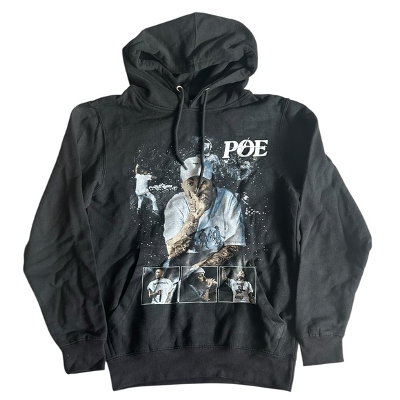 POE Rapper Graphic Hoodie Black Lane Seven Size Small Hip Hop Streetwear - Picture 1 of 3